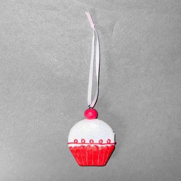 Red & White Christmas Cupcake Ornament - Picture 3 of 5